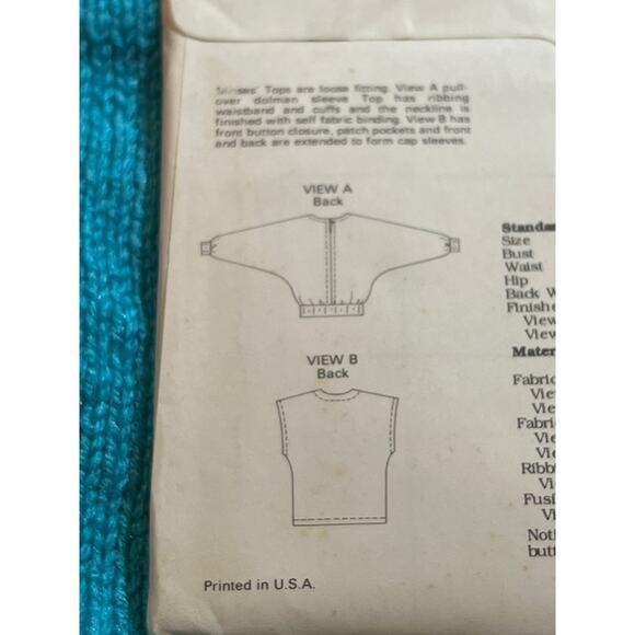 Kwik Sew pattern 1861 dolman top blouse 1980s Size xs s m L XL - Picture 4 of 5